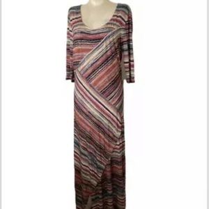 peruvian connection multicolor cotton midi dress